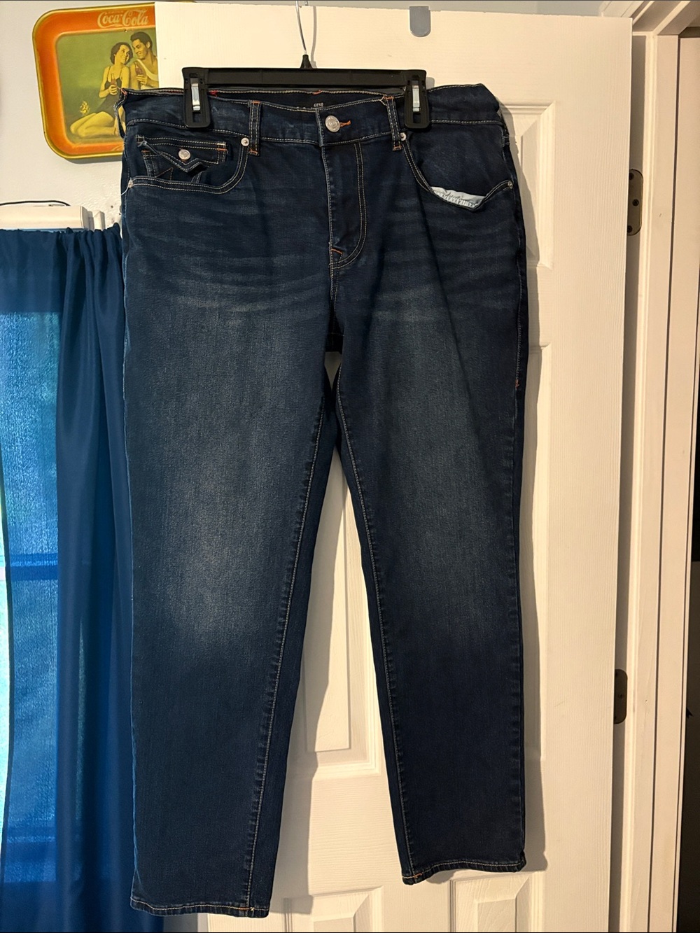 True Religion Men's Dark Blue Slim Straight Jeans
